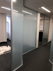 Officespace Window Frosting on Glass Walls